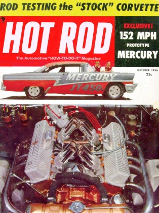 HOT ROD 1956 OCT - HOT VETTE TEST, CYCLE RECORDS*
